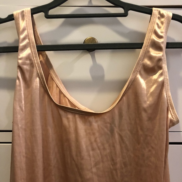 VINTAGE! Gold Nylon Tank Bodysuit - Picture 2 of 5